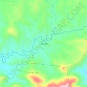 Mapa topográfico Palakpak, altitud, relieve