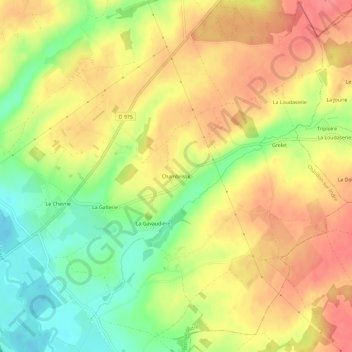 Mapa topográfico Chambrisse, altitud, relieve