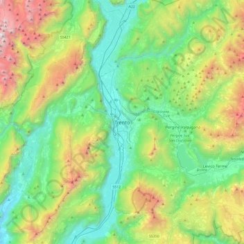 Mapa topográfico Trient, altitud, relieve
