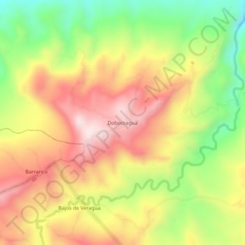 Mapa topográfico Dobocragua, altitud, relieve