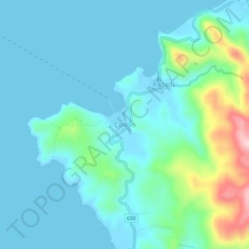 Mapa topográfico Codon, altitud, relieve