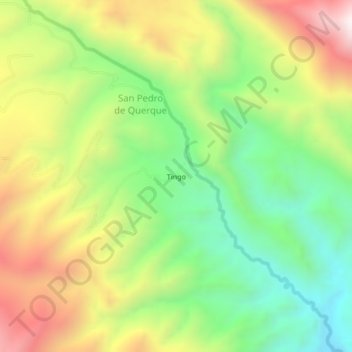 Mapa topográfico Tingo, altitud, relieve