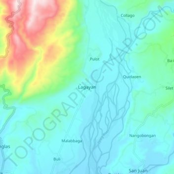Mapa topográfico Lagayan, altitud, relieve
