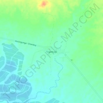 Mapa topográfico Tugaduaja, altitud, relieve