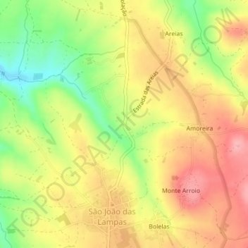 Mapa topográfico A-do-Longo, altitud, relieve