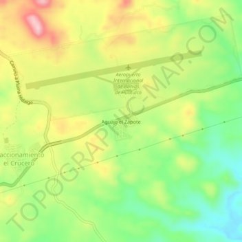 Mapa topográfico Aguaje el Zapote, altitud, relieve