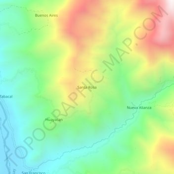 Mapa topográfico Santa Rosa, altitud, relieve