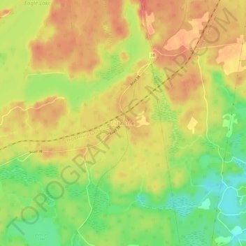 Mapa topográfico Tichborne, altitud, relieve