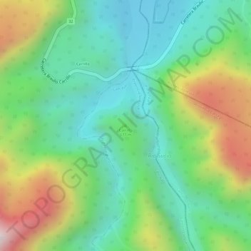 Mapa topográfico Carrillo, altitud, relieve