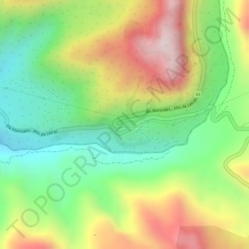 Mapa topográfico El 8, altitud, relieve