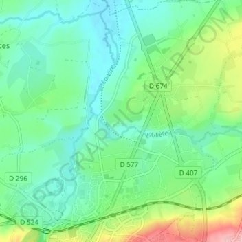 Mapa topográfico La Butte, altitud, relieve
