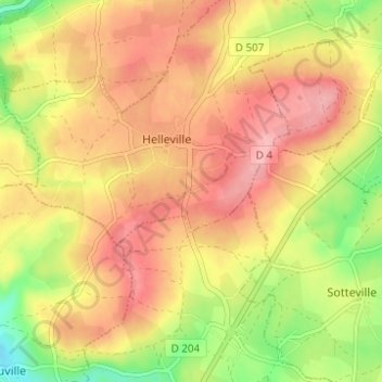 Mapa topográfico Le Damet, altitud, relieve