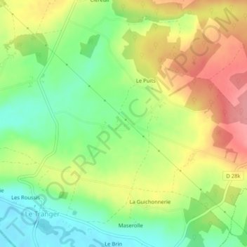 Mapa topográfico Petit Villiers, altitud, relieve