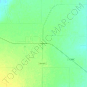 Mapa topográfico Sagerton, altitud, relieve