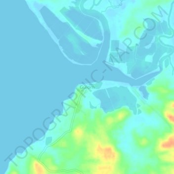 Mapa topográfico Guiom, altitud, relieve