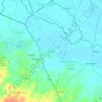 Mapa topográfico Culis, altitud, relieve