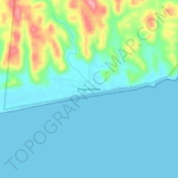 Mapa topográfico Playa Grande, altitud, relieve