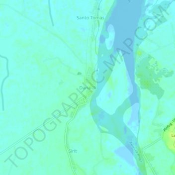 Mapa topográfico Dana-Ili, altitud, relieve