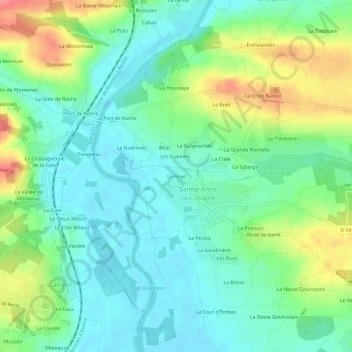 Mapa topográfico La Haye, altitud, relieve