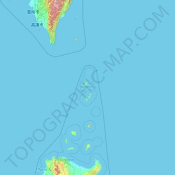 Mapa topográfico Batanes, altitud, relieve