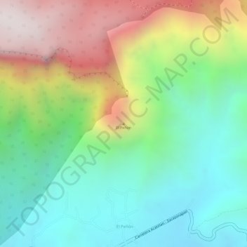 Mapa topográfico El Peñon, altitud, relieve