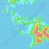 Mapa topográfico 봉래면, altitud, relieve