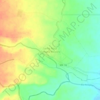 Mapa topográfico Santa Rosa (General Pinzón), altitud, relieve