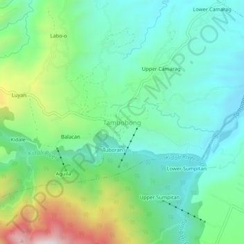 Mapa topográfico Tambobong, altitud, relieve