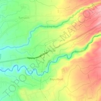 Mapa topográfico Banilad, altitud, relieve