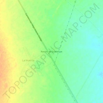 Mapa topográfico Rancho de Guadalupe, altitud, relieve