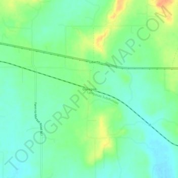 Mapa topográfico Obregon, altitud, relieve