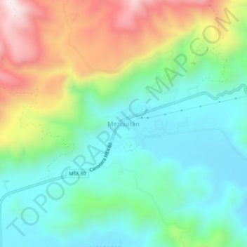 Mapa topográfico Mezquitán, altitud, relieve
