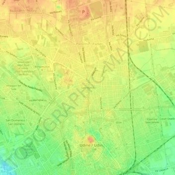 Mapa topográfico San Marco, altitud, relieve