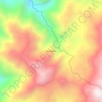 Mapa topográfico San Pedro, altitud, relieve