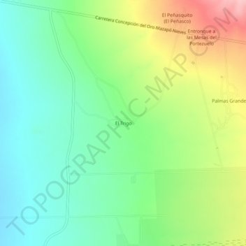 Mapa topográfico El Trigo, altitud, relieve