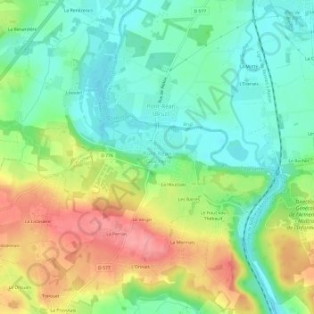 Mapa topográfico Pont-Réan (Guichen), altitud, relieve