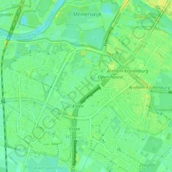 Mapa topográfico Elden, altitud, relieve