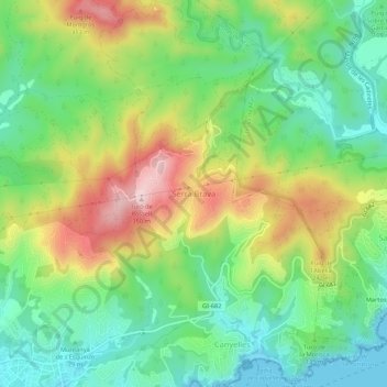 Mapa topográfico Serra Brava, altitud, relieve