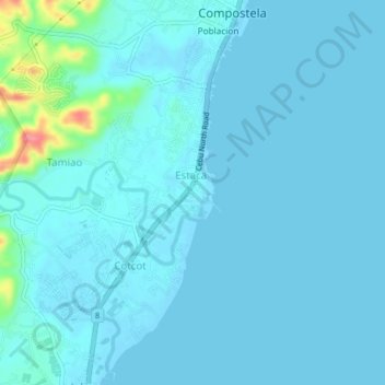 Mapa topográfico Estaca, altitud, relieve