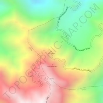 Mapa topográfico Escalera, altitud, relieve