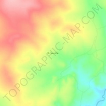 Mapa topográfico Busca-vida, altitud, relieve