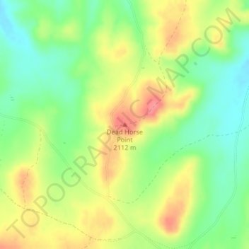 Mapa topográfico Dead Horse Point, altitud, relieve