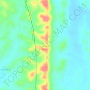 Mapa topográfico Loma Verde, altitud, relieve