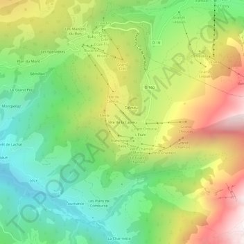 Mapa topográfico Tête de la Capieu, altitud, relieve
