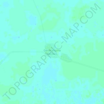 Mapa topográfico Generalísimo Morelos, altitud, relieve