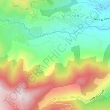 Mapa topográfico Eygasses, altitud, relieve