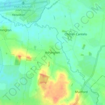 Mapa topográfico Ashington, altitud, relieve