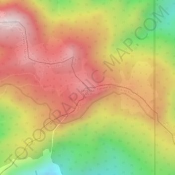 Mapa topográfico Cerro Ena, altitud, relieve