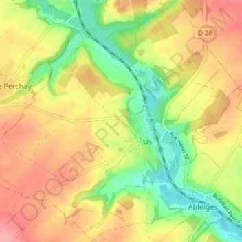 Mapa topográfico Le Clos Crotin, altitud, relieve