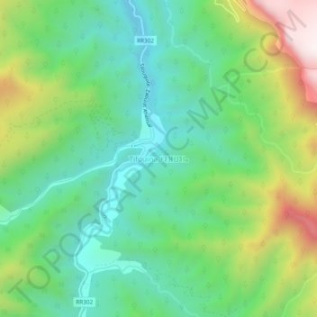 Mapa topográfico Tifouina, altitud, relieve